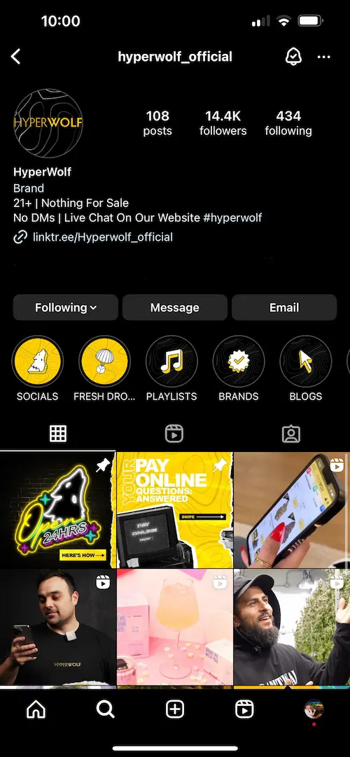 Hyperwolf Instagram profile