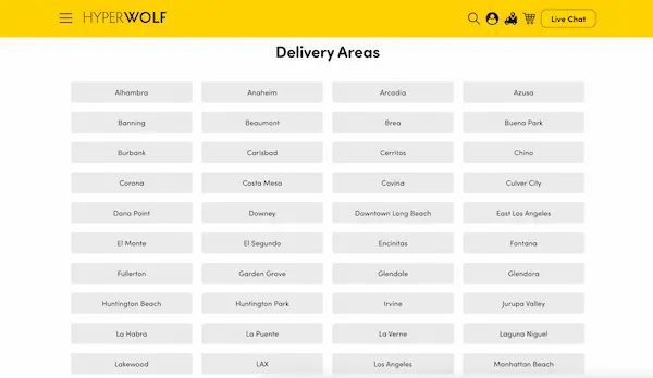 Hyperwolf city delivery landing page