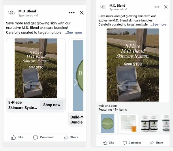 MD Blend Meta ad creative 1