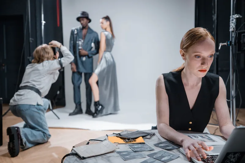 Photographer shooting product content in a studio setup