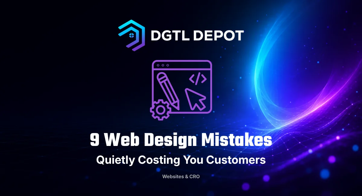 9 web design mistakes quietly costing you customers, and how to fix them, from DGTL Depot