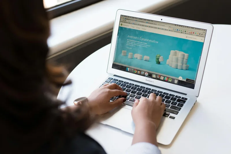 A modern small-business website open on a laptop