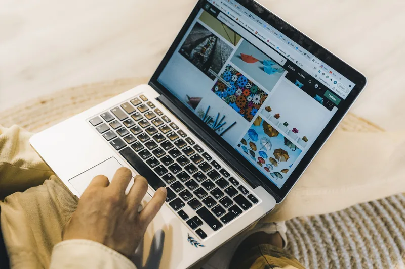 A designer working on a website layout
