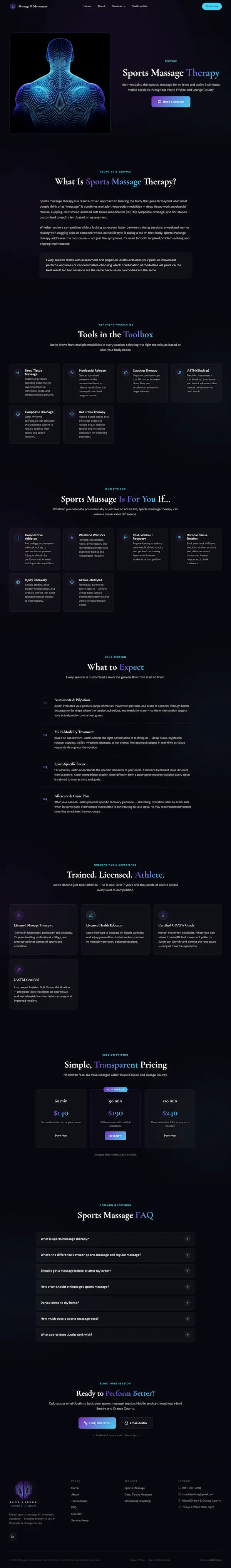 Sports Massage service page